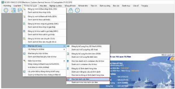 Hướng dẫn khai báo tách vận đơn trên phần mềm ECUS5VNACCS