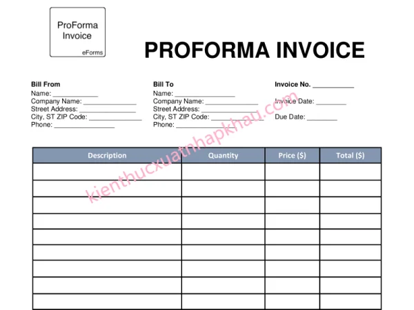 Proforma Invoice Là Gì?